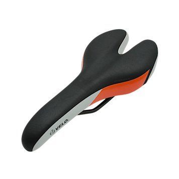 Сідло мтв на глагол VELO (VL-1488) (вузьке) (275х130мм) чорний із біло-помаранчевим контуром WVL-030-185 фото