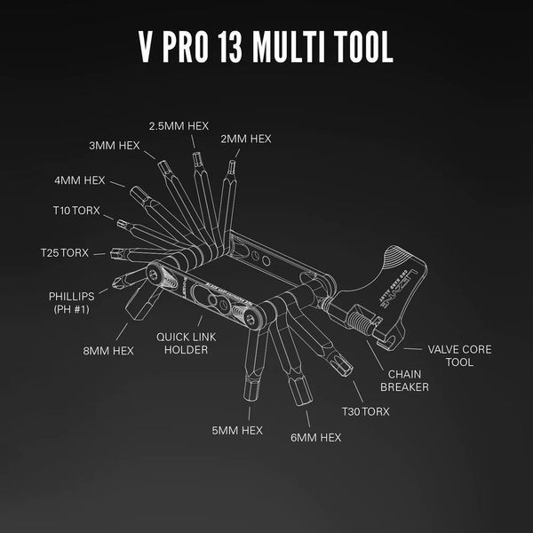 Ключі-мультитул Lezyne V PRO 13 чорний Y14 VST-4710582542312 фото