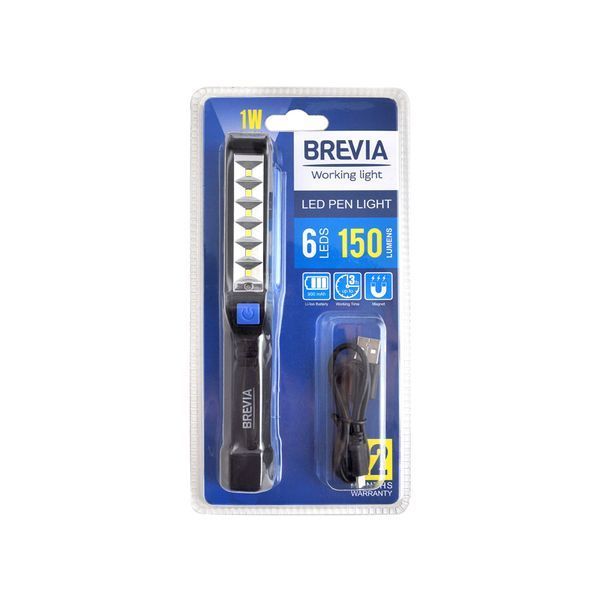 Фонарь LED инспекционный Brevia Pen Light 6SMD+1W LED 150lm 900mAh+microUSB storm_group__11210 фото