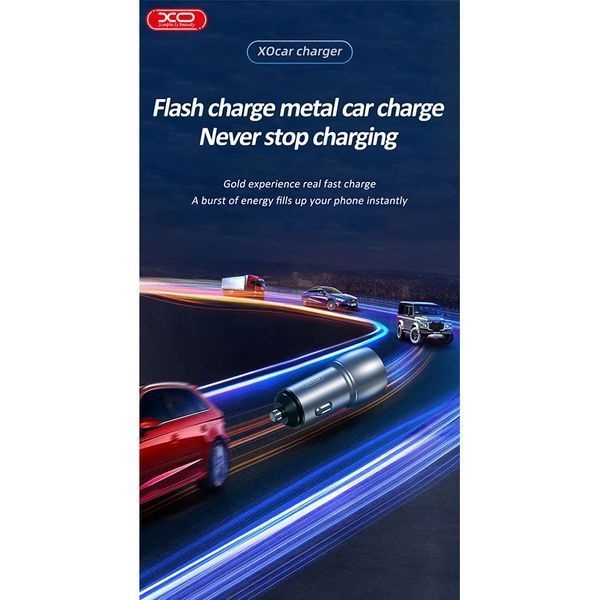Автомобільний зарядний пристрій XO CC52 Metal Dual USB QC3.0 36W чорний storm_group__XO-CC52 фото