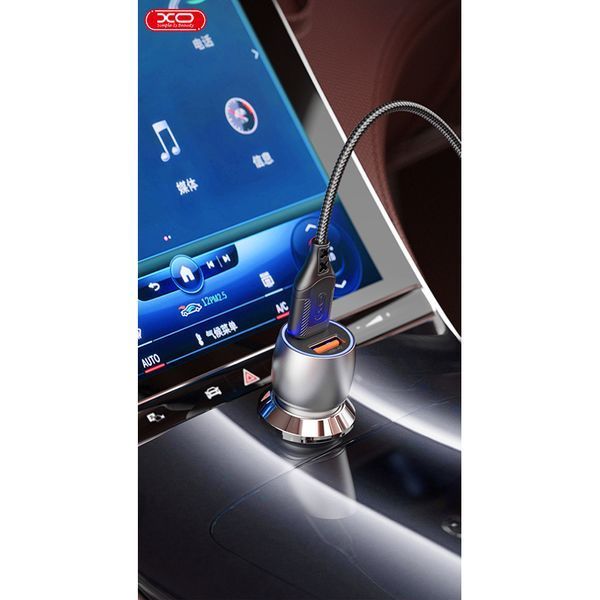Автомобільний зарядний пристрій XO CC52 Metal Dual USB QC3.0 36W чорний storm_group__XO-CC52 фото
