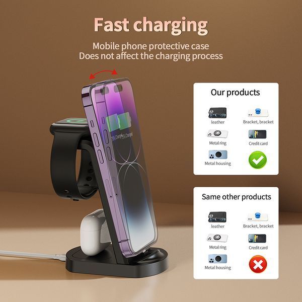 Беспроводное зарядное устройство XO WX035 3в1 Watch Charger + Lightning + TWS storm_group__XO-WX035 фото