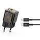 Мережевий зарядний пристрій XO CE05 Gan PD30W+QC3.0 18W+ Lighting кабель коричневий storm_group__XO-CE05+L фото 1