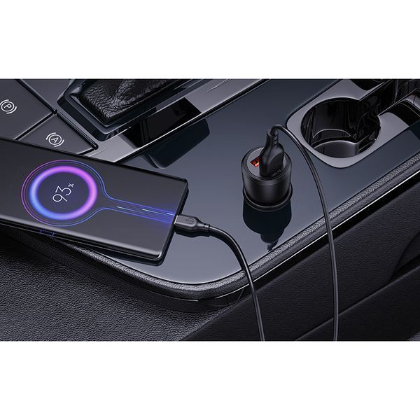 Автомобільний зарядний пристрій XO CC55 QC18W+USB12W + Type-C кабель чорний storm_group__XO-CC55+C фото
