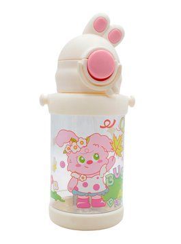Фляга дитяча 650 ml харч.пластик (ремінець, трубочка) мікс кольорів WVL-047-260 фото