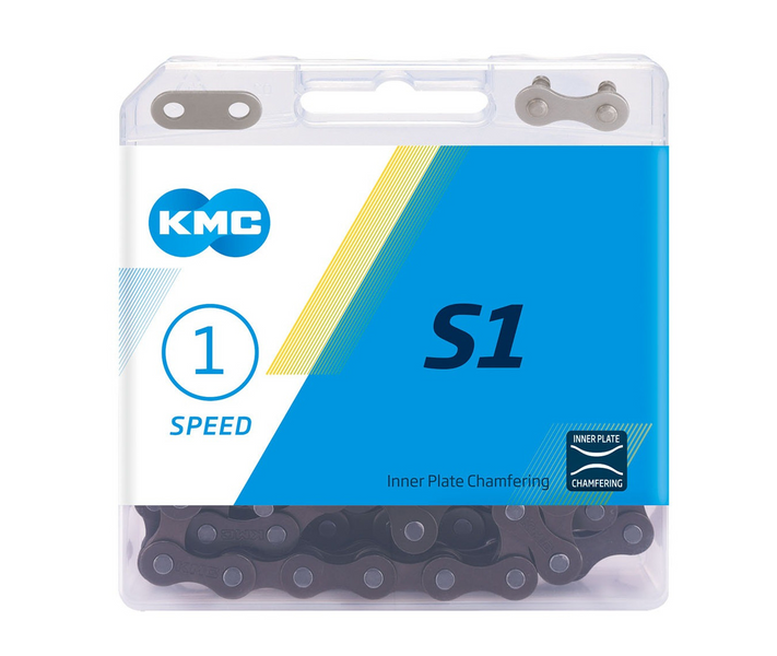 Цепь велосипедная KMC S1 ​​скорость 1, звеньев 112, с замком в коробочке, Brown/Brown S1 (29-01-50) фото