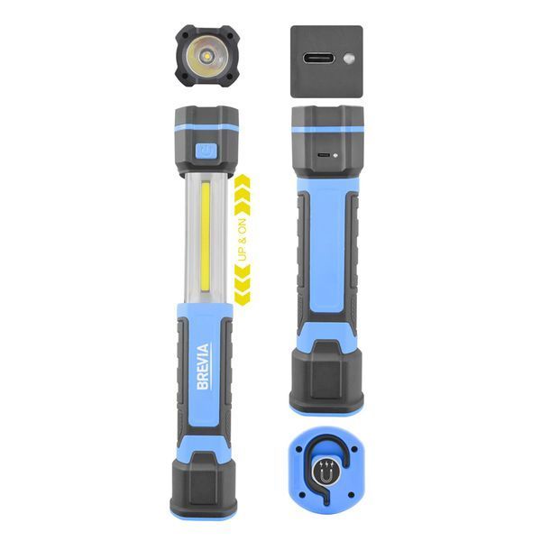 Професійний інспекційний телескопічний LED-ліхтар Brevia 3W COB+1W LED 300lm 2000mAh, microUSB storm_group__11340 фото