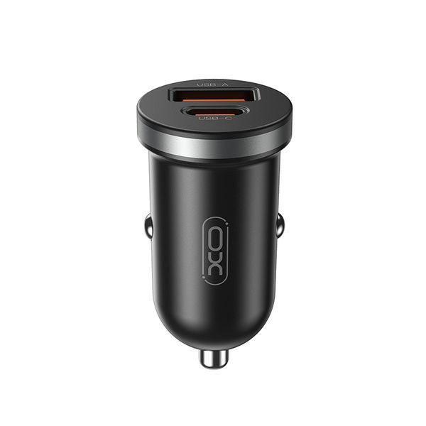 Автомобильное зарядное устройство XO CC56 Plastic mini 30W+ Type-c кабель черный storm_group__XO-CC56+C-black фото