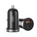 Автомобильное зарядное устройство XO CC56 Plastic mini 30W+ Type-c кабель черный storm_group__XO-CC56+C-black фото 2