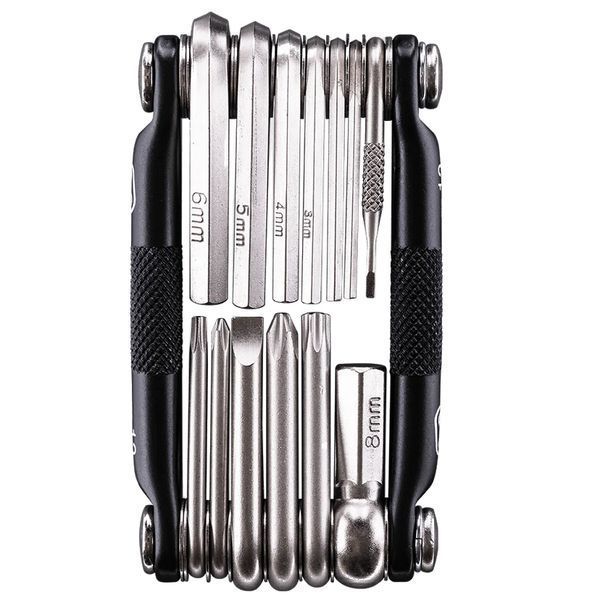 Мультитул Crankbrothers M13, 2/2.5/3/4/5/6/8мм, T10, T25, Phillips #1 #2, flat #2, інструмент для безкамерних шин, чорний VLPL-TOO-32-08 фото