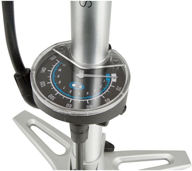 Насос підлоговий Crankbrothers STERLING, з манометром, presta/schrader, 160 psi / 11 bar, сріблястий PUM-58-22 фото