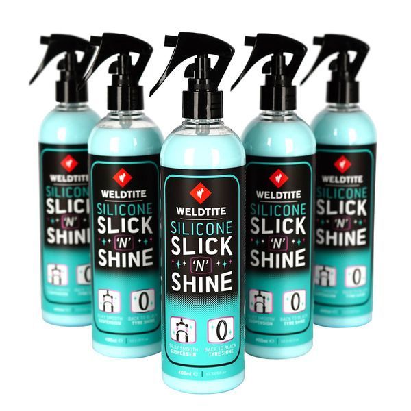 Силіконовий захист і блиск Weldtite 03042 Silicone Slick 'N' Shine для ніг вилок та покришок, спрей, 400мл VLPL-LUB-49-48 фото