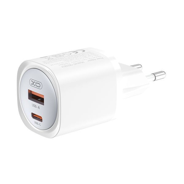 Сетевое зарядное устройство XO CE21 PD30W/PPS33W 1USB-A+1USB-C + Lightning кабель белый storm_group__XO-CE21+L фото