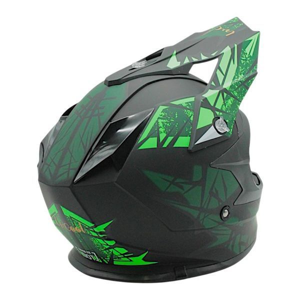 Шолом, закритий крос/ендуро (XL) (60-61) АТV Forsage Rider 027 чорно-салатовий матовий з дашком + окуляри 119240932 фото