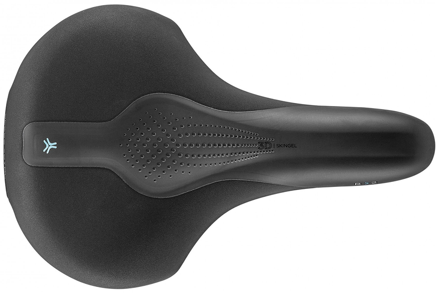 Сідло Selle Royal SCIENTIA R2 Relaxed, 3D skingel, оббивка Black gummy/Black mokka, 289х196мм, 485г, рейли сталь + Curva suspension, unisex, чорне VLPL-SAD-21-93 фото