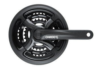 Шатуни ONRIDE Trio 840P, під квадрат, 175 мм, 28-38-48Т, на 8/7/6 шв., чорний VLPR-2526116103933 фото