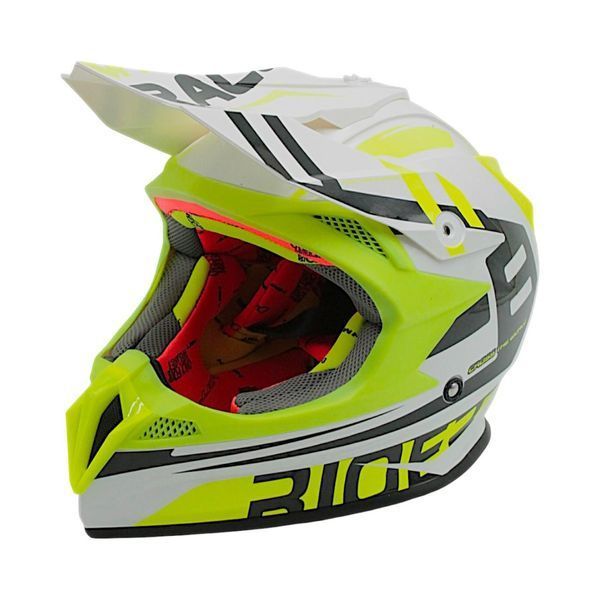 Шолом, закритий крос/ендуро (L 59-60) АТV Forsage Rider 030 біло-жовтий глянець з дашком + окуляри 119236446 фото