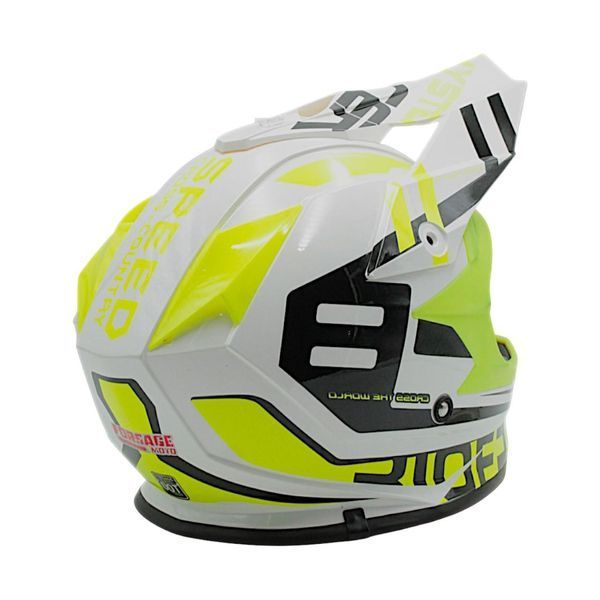 Шолом, закритий крос/ендуро (L 59-60) АТV Forsage Rider 030 біло-жовтий глянець з дашком + окуляри 119236446 фото