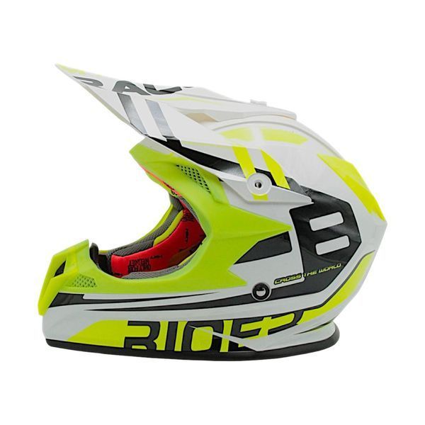 Шолом, закритий крос/ендуро (L 59-60) АТV Forsage Rider 030 біло-жовтий глянець з дашком + окуляри 119236446 фото
