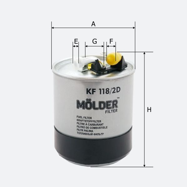 Фильтр топливный Molder Filter KF 118/2D (WF8353, KL228/2D, WK84223X) storm_group__KF118/2D фото