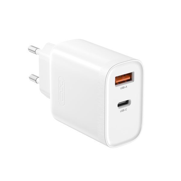 Мережевий зарядний пристрій XO L116 PD30W/QC18W 1USB-C+1USB-A Type-C кабель білий storm_group__XO-L116+C фото