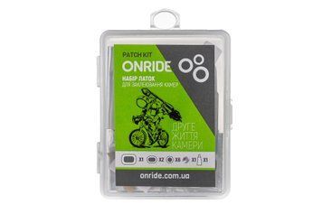 Велоаптечка ONRIDE Сhamber, пластиковий бокс (6 латок, металевий скребок, клей 7 мл, гумка ніпеля) VLPR-69079990075 фото