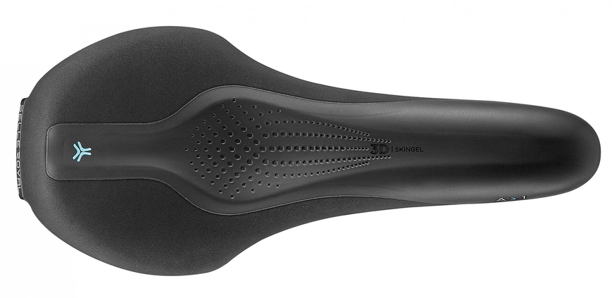 Седло Selle Royal SCIENTIA A1 Athletic, 3D skingel, обивка Black gummy/Black mokka, 289х127мм, 380г, рейлы сталь + Curva suspension, unisex, чёрное VLP-SAD-26-74 фото