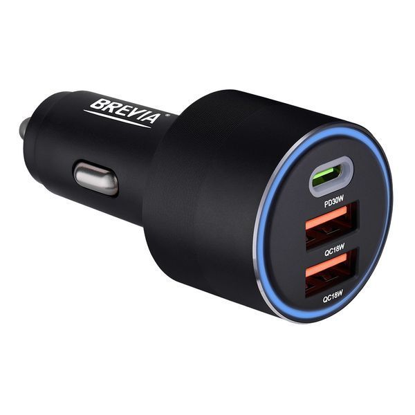 Автомобільний зарядний пристрій BREVIA ePower TriCharge 66W 1xUSB-C+2xUSB-A чорний 46066DUCLB storm_group__46066DUCLB фото