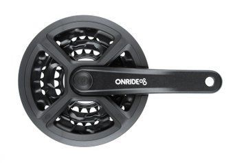 Шатуни ONRIDE Trio 810P, під квадрат, 175мм, 22-32-42T, на 8/7/6 швидкостей, чорні (конверт) VLPR-2526116104520 фото