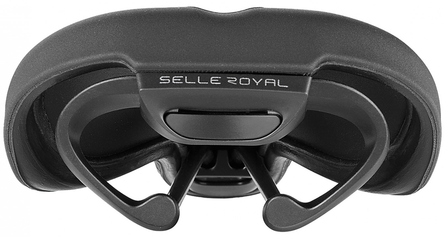 Сідло Selle Royal SCIENTIA R1 Relaxed, 3D skingel, оббивка Black gummy/Black mokka, 289х169мм, 479г, рейли сталь + Curva suspension, unisex, чорне SAD-91-90 фото