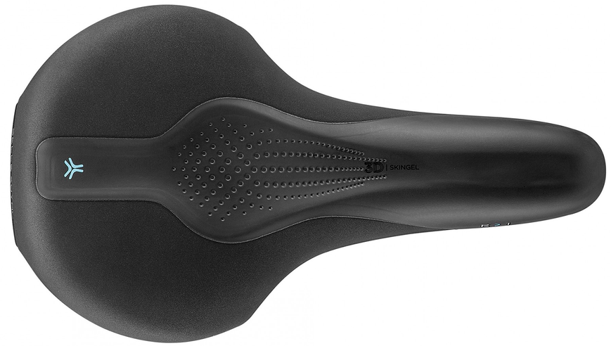 Сідло Selle Royal SCIENTIA R1 Relaxed, 3D skingel, оббивка Black gummy/Black mokka, 289х169мм, 479г, рейли сталь + Curva suspension, unisex, чорне SAD-91-90 фото