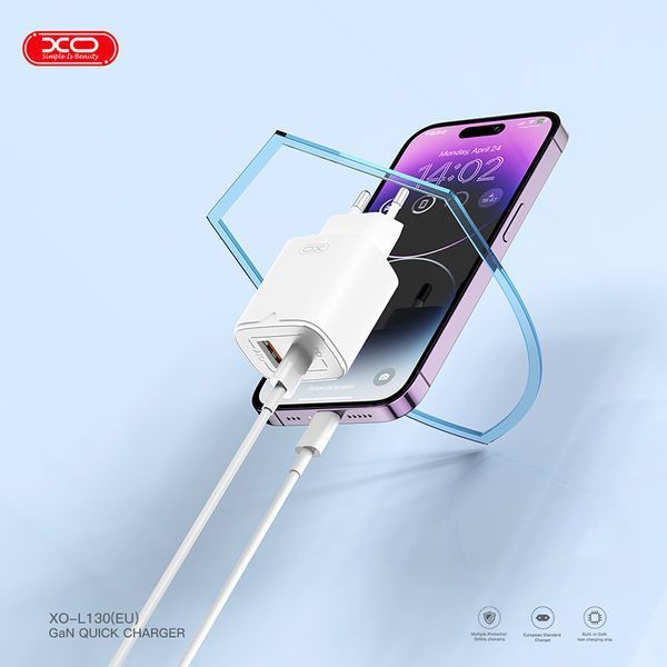Сетевое зарядное устройство XO L130 PD30W/QC18W 1USB-C+1USB-A белый storm_group__XO-L130 фото