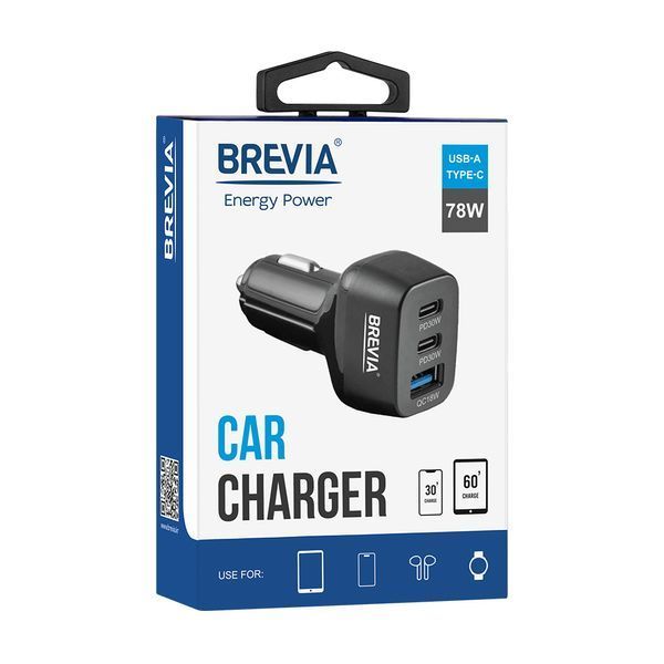 Автомобильное зарядное устройство для Brevia ePower TriDrive 78W 2xUSB-C+1xUSB-A, 46078DCUB storm_group__46078DCUB фото