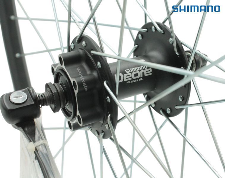 Колесо 29 перед, обід 2-ний чорний дисковий, втулка SHIMANO DEORE FH-M525A, диск 6 болтів,ексцентрик WSTV-06-094 фото
