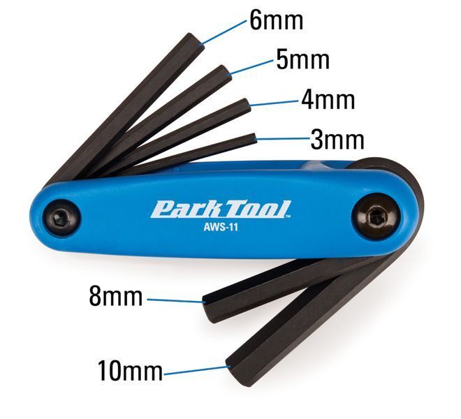 Набор шестигранников Park Tool AWS-11 (3mm, 4mm, 5mm, 6mm, 8mm, 10mm) складной TOO-34-14 фото