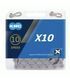 Ланцюг велосипедний KMC X10 Grey 10 швидкостей 114 ланок сірий + замок 66854460 фото 1