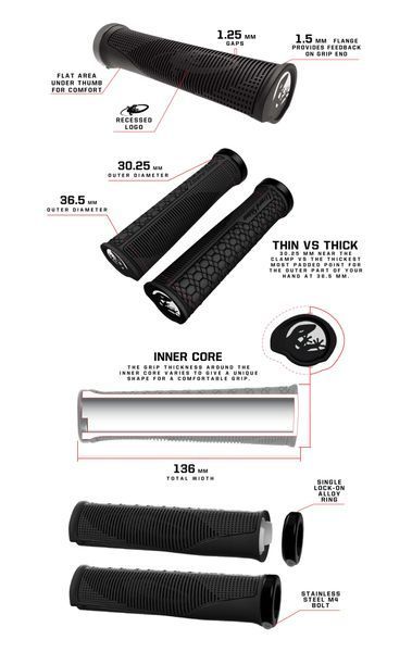 Гріпси Lizard Skins GRADIENT Lock-On, 136мм, jet black VLPL-GRI-76-20 фото