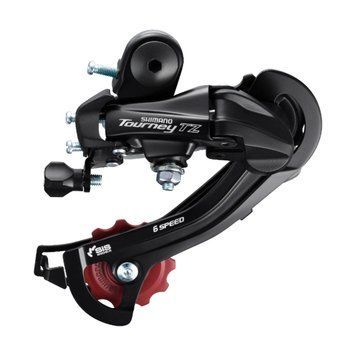 Перемикач задн. 7 індекс max-28T під болт SHIMANO RD-TZ500 чорний середня лапка DERB-029-1 фото