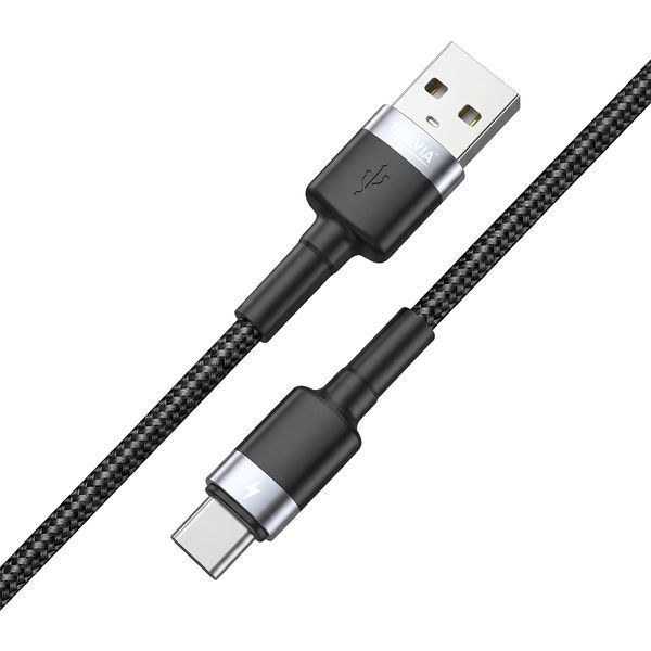 Кабель Brevia USB to Type-C 2,4А 1м, чорний ZIP storm_group__53100BUCZ1 фото