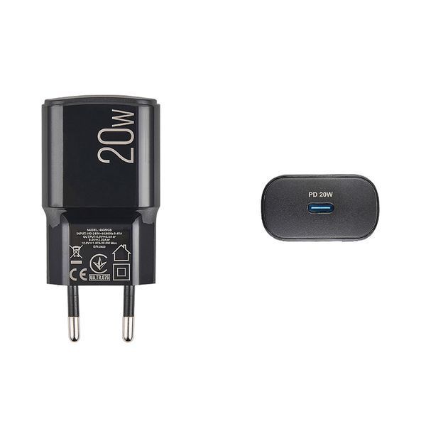 Мережевий зарядний пристрій Brevia ePower PD20W USB-C чорний 45020CB storm_group__45020CB фото