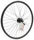 Колесо 26 перед, обід 2-ний чорний дисковий, втулка SHIMANO DEORE FH-M525A, диск 6 болтів,ексцентрик,чорна спиця WSTV-04-032 фото 1
